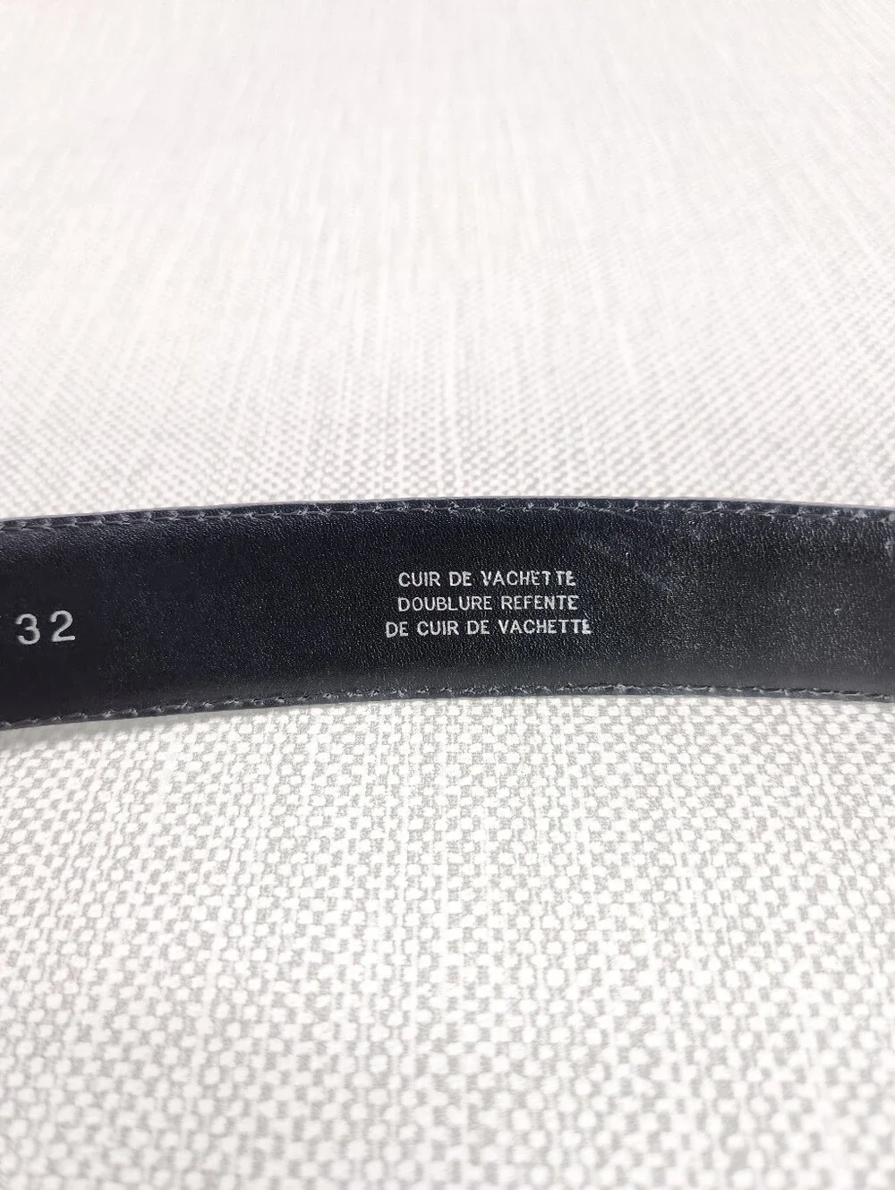 Richard Gampel Size 32 Black Leather Belt Croc Embossed